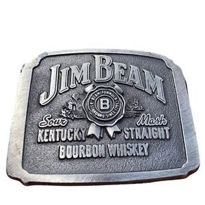 vintage Jim Beam pewter belt buckle